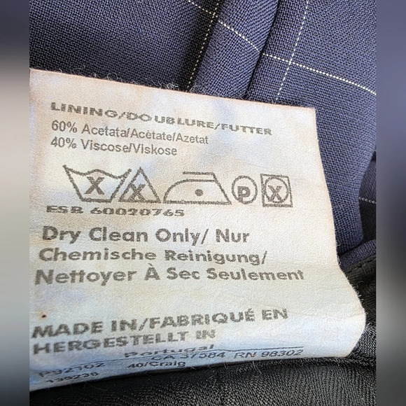 Classic Sand Copenhagen virgin wool suit . Navy Check. Size EU 54/US 42R - Picture 12 of 16